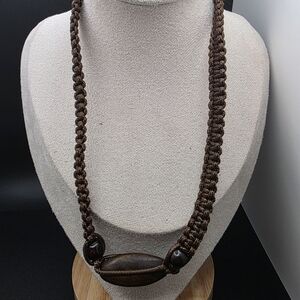 Handmade Brown Braided Necklace (1359)